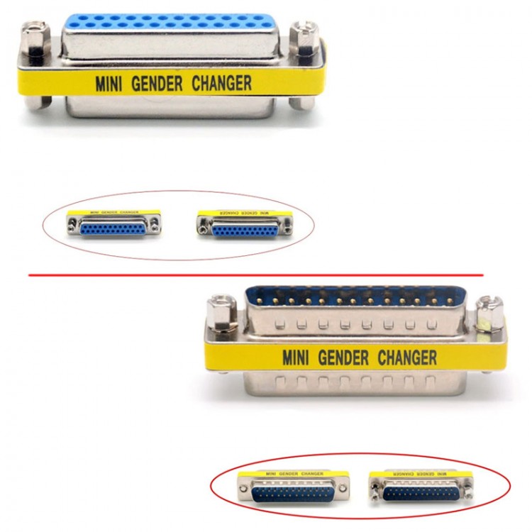 25 pin LPT paralel port dişi dişi - erkek erkek çecirici 2li set