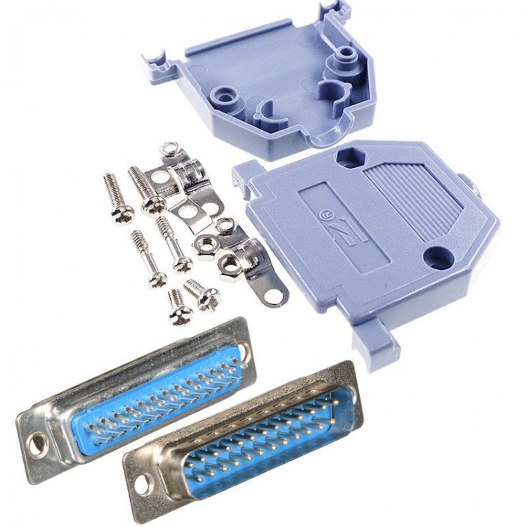 25 pin paralel lpt erkek lehim tipi soket + kapak DB25 soket