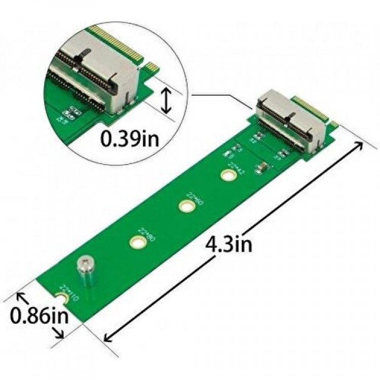28 pin(12+16) pin macbook ssd nvme çevirici 2013 2014 2015 2016
