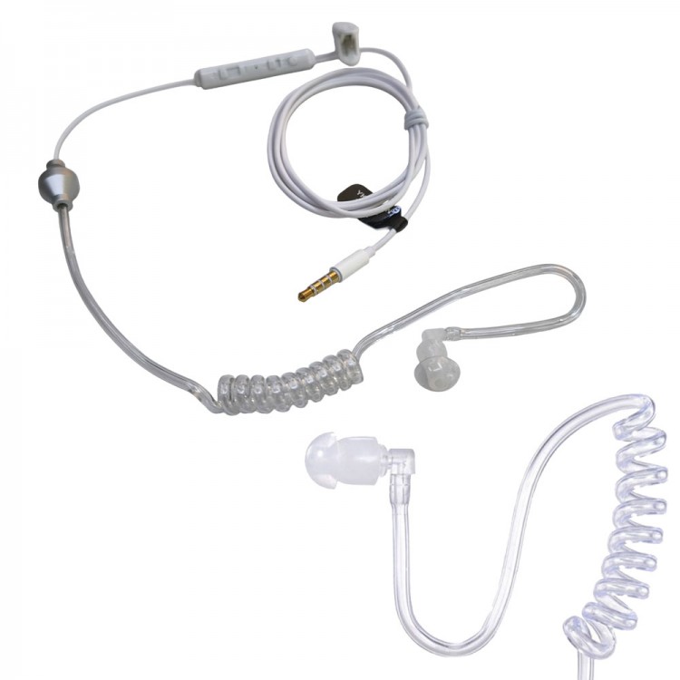 mikrofonlu 3.5mm 4 boğum sipiral mono koruma kulaklığı mikrofonlu 3.5mm 4 boğum sipiral mono koruma kulaklığı