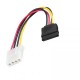 30 cm 4 pin molex dişi to 15 pin dişi sata power kablo 30 cm 4 pin molex dişi to 15 pin dişi sata power kablo