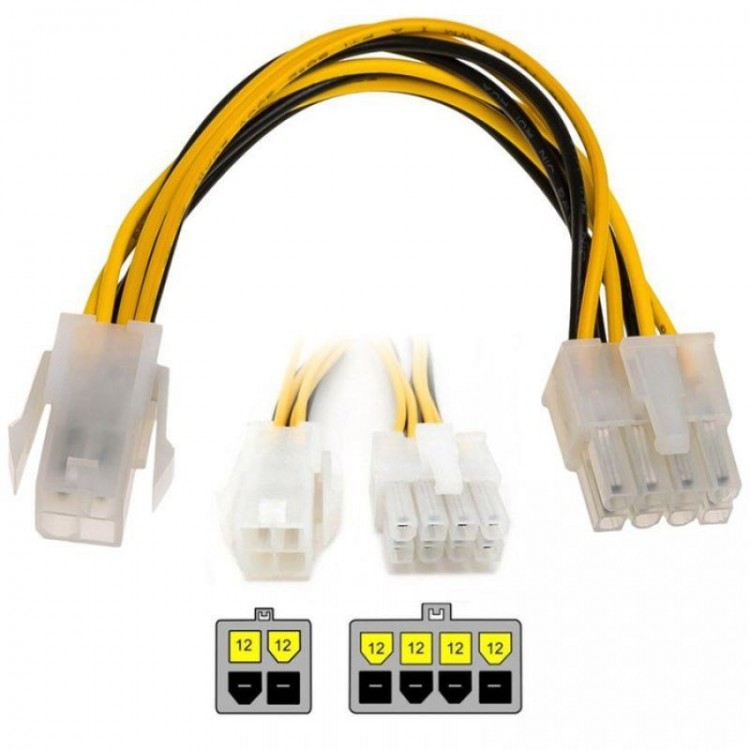 30 cm 4 pin to 8 pin güç kablo 4 pin to 8 pin cpu güç kablo