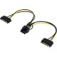 30 cm 6+2 pin pci express dişi to 2x 15 pin erkek sata kablo 6+2 pci exp 15 pin erkek sata güç kablo