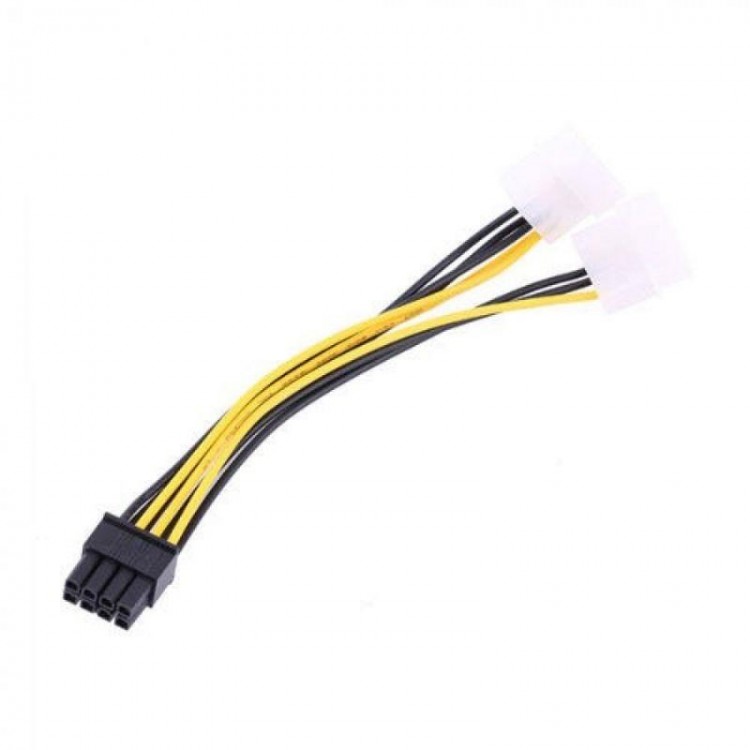 30 cm 8 pin 2x molex pci express güç kablo 30 cm 8 pin 2x erkek molex pci exp gpu kablo