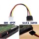 30 cm sata 15 pin erkek to 4 pin dişi molex power kablo