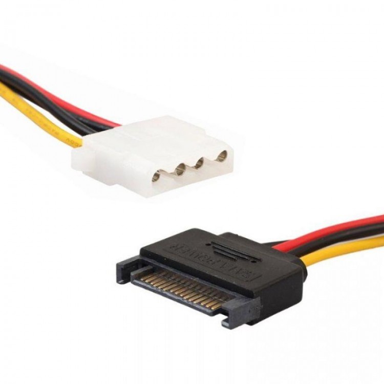 30 cm sata 15 pin erkek to 4 pin dişi molex power kablo 30 cm sata 15 pin erkek to 4 pin dişi molex power kablo