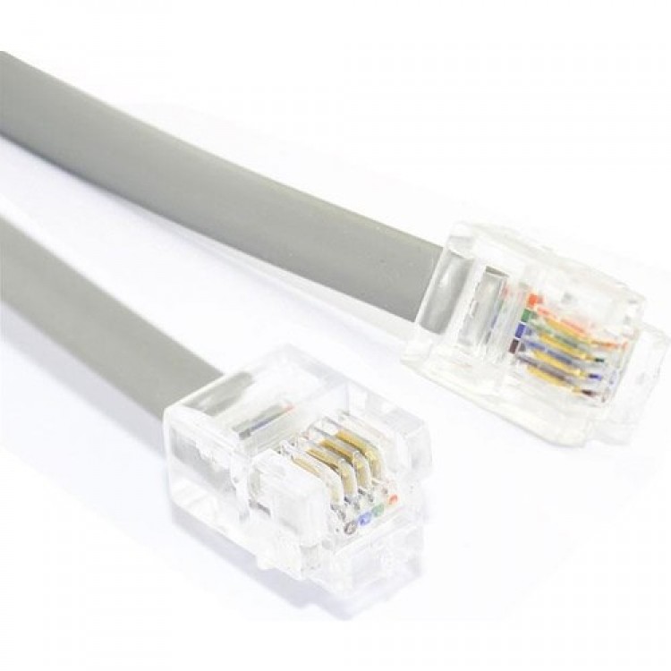 4 lü telefon kablosu 6P/4C 4 kablolu telefon kablosu 5metre 4 lü telefon kablosu 6P/4C 4 kablolu telefon kablosu 5metre