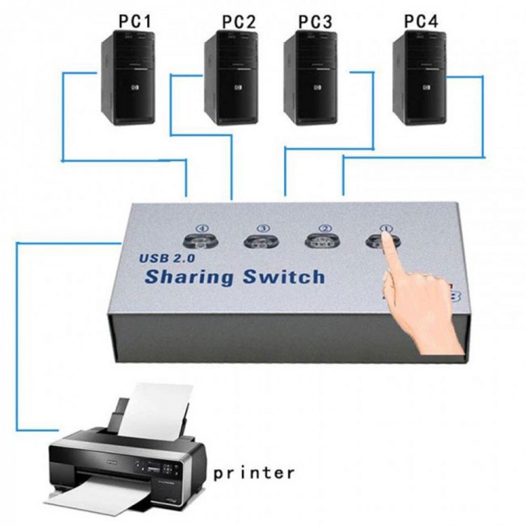 4 port usb 2.0 Sharing switch 4 kasa 1 yazıcı anahtarlı switch
