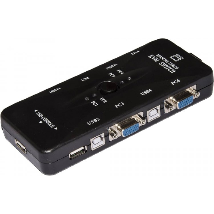 4 port usb kvm switch 4 kasa 1 monitör switch