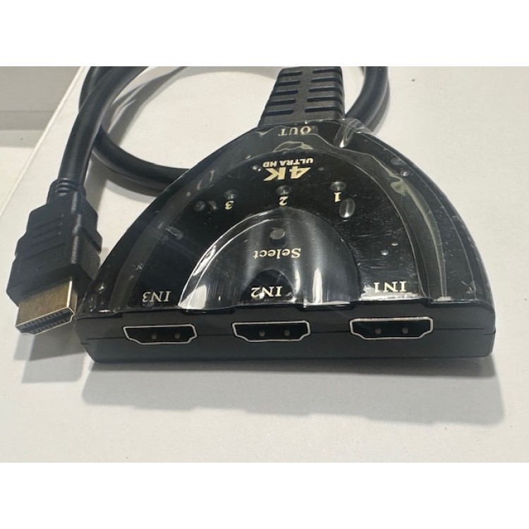 4k hdmi switch 3 port hdmi switch 50 cm kablolu hdmi çoğaltıcı