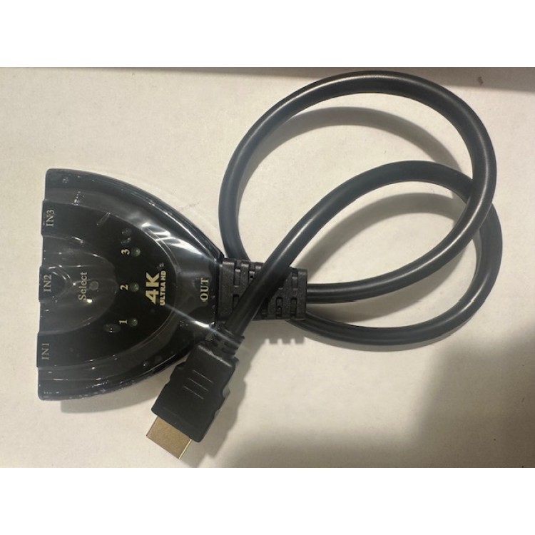4k hdmi switch 3 port hdmi switch 50 cm kablolu hdmi çoğaltıcı