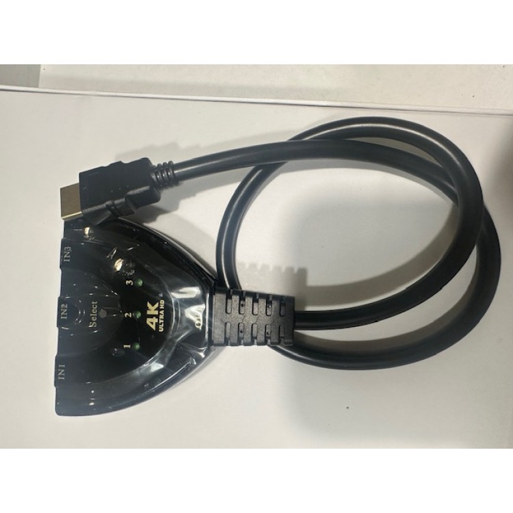 4k hdmi switch 3 port hdmi switch 50 cm kablolu hdmi çoğaltıcı