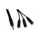 5+1 Ses sistemi kablosu 1erkek 3 dişi 3.5mm stereo çoklayıcı kablo