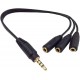 5+1 Ses sistemi kablosu 1erkek 3 dişi 3.5mm stereo çoklayıcı kablo