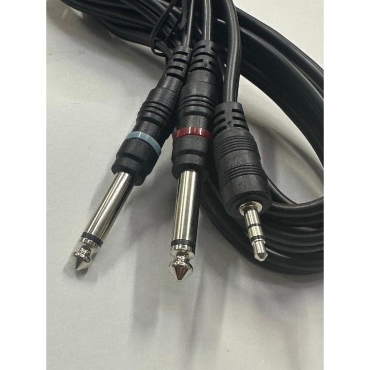 5 metre 3.5 mm stereo 6.3 mm mono amfi kablosu 2x6.3 mm 3.5mm stereo kablo