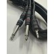 5 metre 3.5 mm stereo 6.3 mm mono amfi kablosu 2x6.3 mm 3.5mm stereo kablo