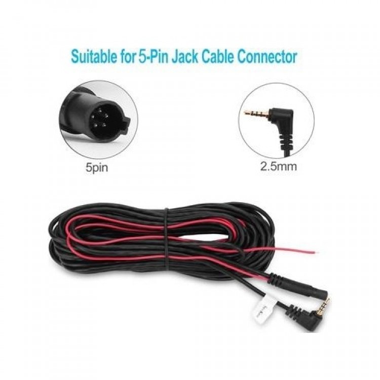 5 metre 5 pin 2.5 mm geri görüş kamera kablosu 2.5 mm 5 pin araç kamera kablosu