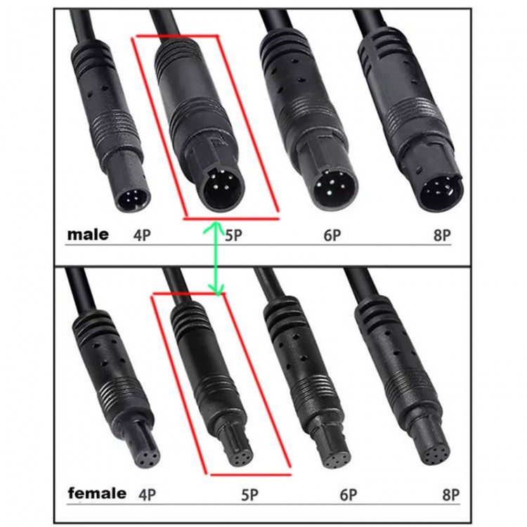 5 pin araç kamera uzatma kablosu 5 pin dişi erkek kablo 10m