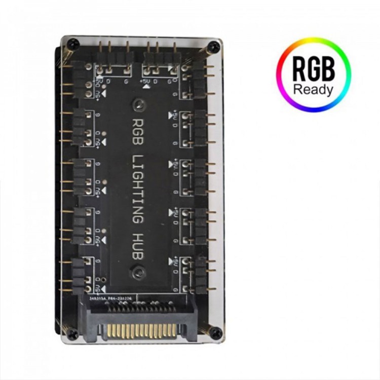 5V 3-pin RGB 10 Hub Splitter SATA güç beslemeli rgb kiti