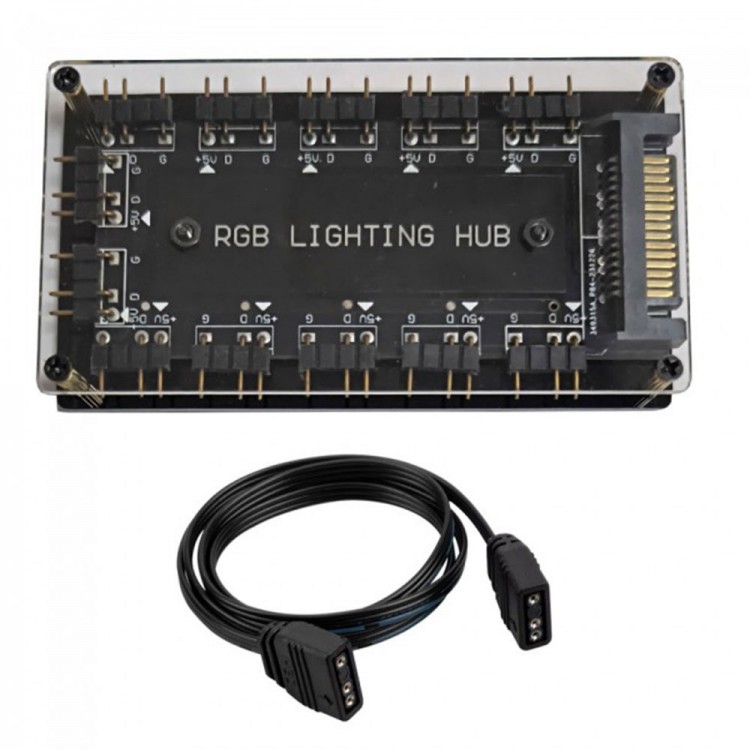 5V 3-pin RGB 10 Hub Splitter SATA güç beslemeli rgb kiti