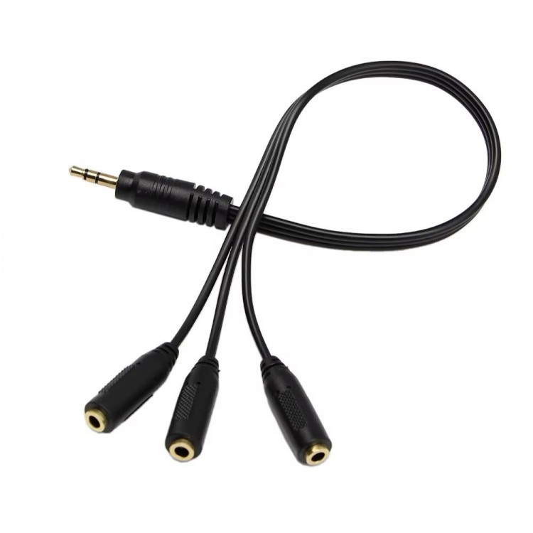 5+1 Ses sistemi kablosu 1erkek 3 dişi 3.5mm stereo çoklayıcı kablo