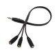 5+1 Ses sistemi kablosu 1erkek 3 dişi 3.5mm stereo çoklayıcı kablo