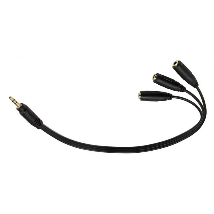 5+1 Ses sistemi kablosu 1erkek 3 dişi 3.5mm stereo çoklayıcı kablo
