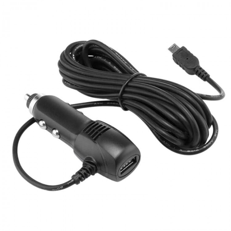 Araç navigasyon şarj adaptörü 5 pin mini usb + usb şarj cihazı 3m