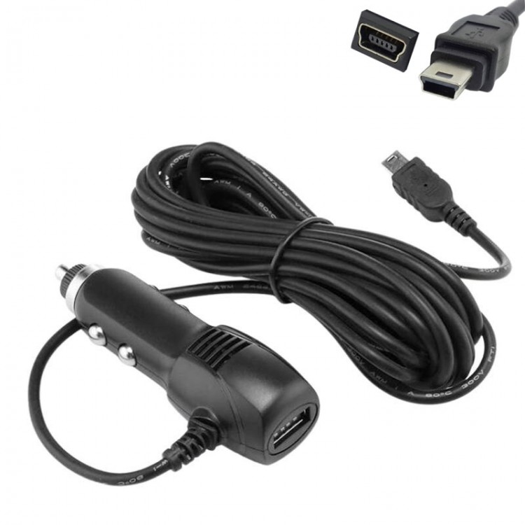 Araç navigasyon şarj adaptörü 5 pin mini usb + usb şarj cihazı 3m Araç navigasyon şarj adaptörü 5 pin mini usb + usb şarj cihazı 3m