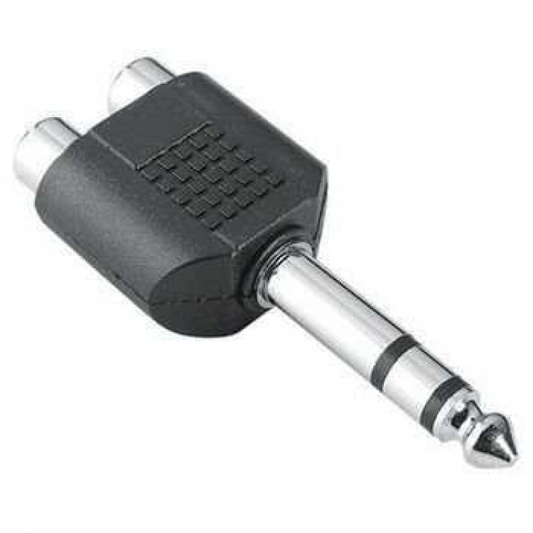 6.3mm stereo erkek to 2x 6.3mm rca dişi çevirici jak amfi jakı