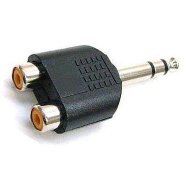 6.3mm stereo erkek to 2x 6.3mm rca dişi çevirici jak amfi jakı