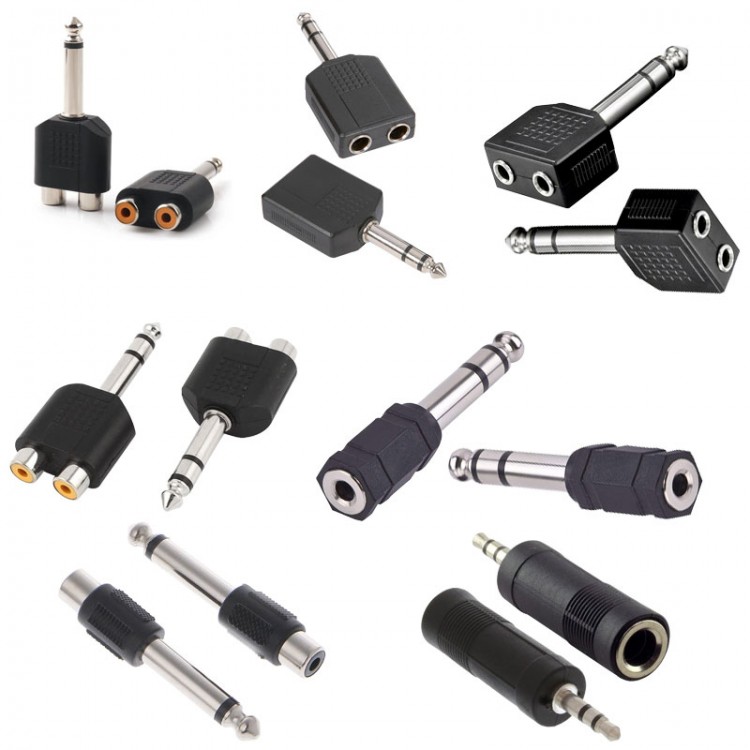 6.3 mm jak  3.5mm stereo jak rca dişi erkek çevirici jak 7'li set