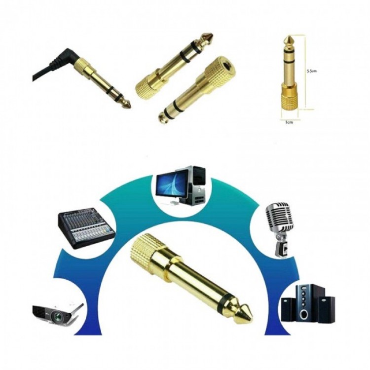 6.3 mm stereo erkek to 3.5mm stereo dişi kulaklık çevirici jak