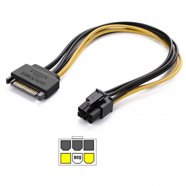 6 pin ekran kartı power kablosu sata 6 pin kablo