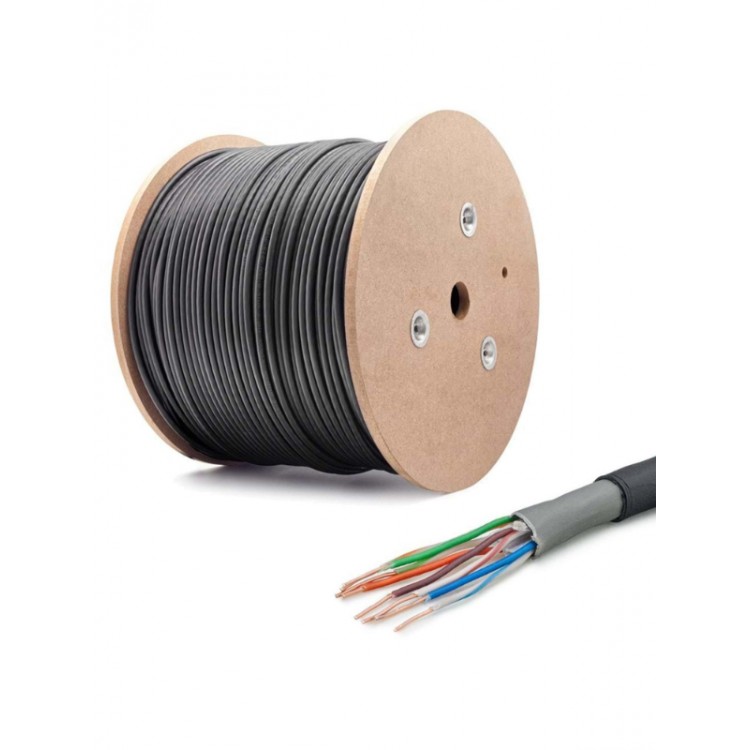 70 metre dış cephe cat6 kablo 70 metre siyah ethernet kablosu dış ortam