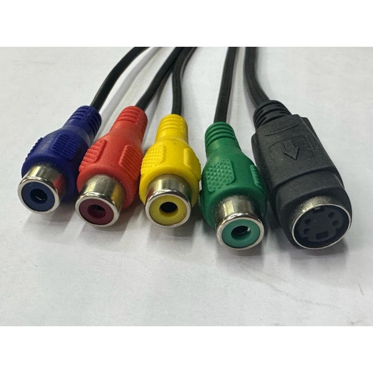 s video 7 pin to 4 pin svideo companent rca av çevirici kablo