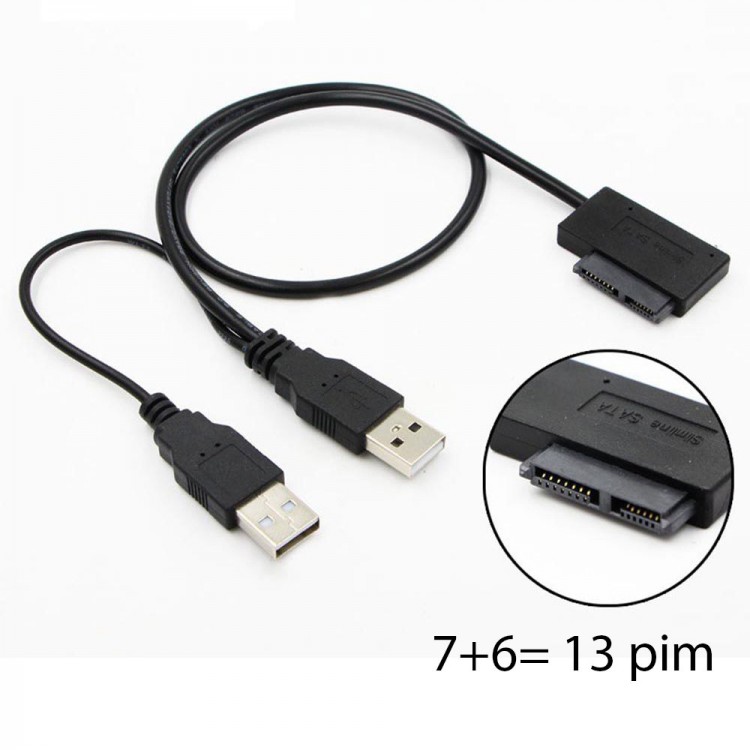 7+6 13Pim usb 2.0 slimline SATA kablo notebook cd-dvd Rom Optik Sürücü sata kablosu
