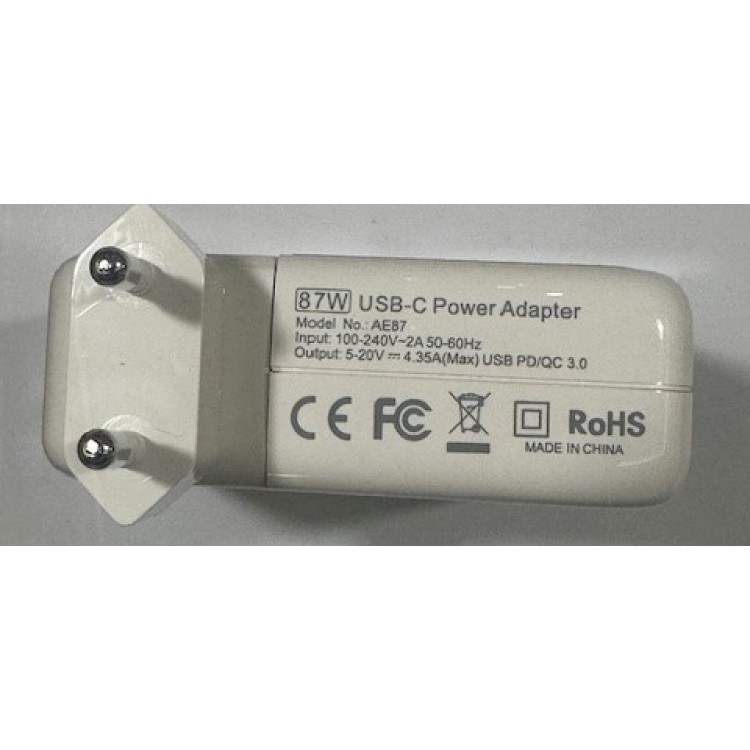 20 volt 4.35 amper apple uyumlu typec adaptör 87 watt typec adaptör