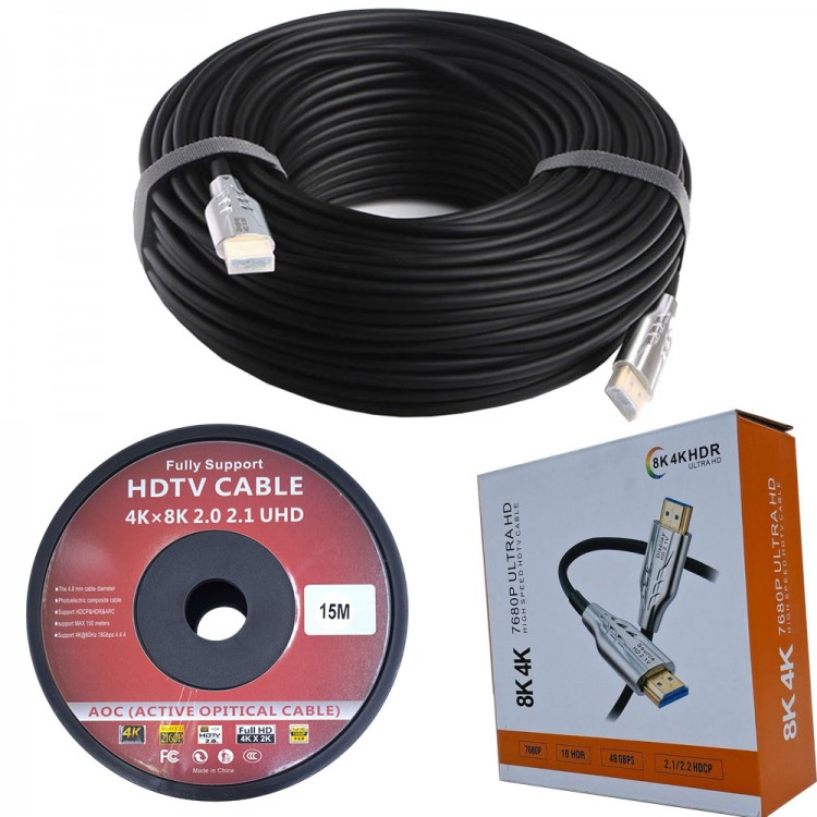 hdmı fiber optik kablo 8K 4K 7680P Ultra  hdmi kablo 15m