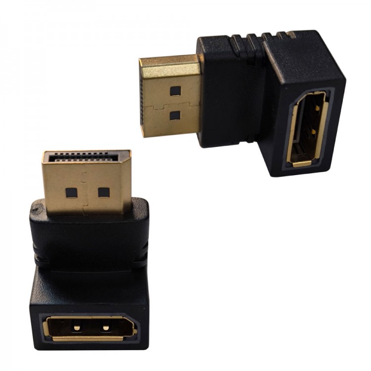 Display port L tipi 90 derece dişi erkek çevirici 2'li set