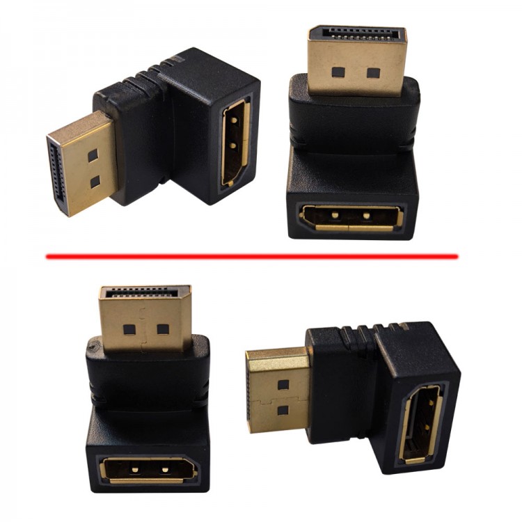 Display port L tipi 90 derece dişi erkek çevirici 2'li set Display port L tipi 90 derece dişi erkek çevirici 2'li set