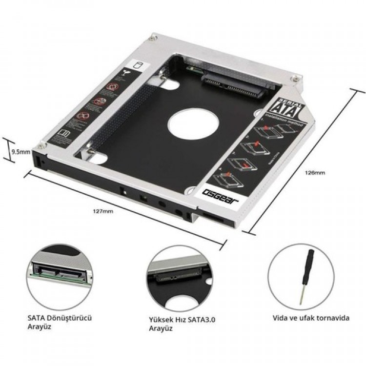 9.5 notebook ssd kızak notebook için ince ssd kızak sata ssd kızak