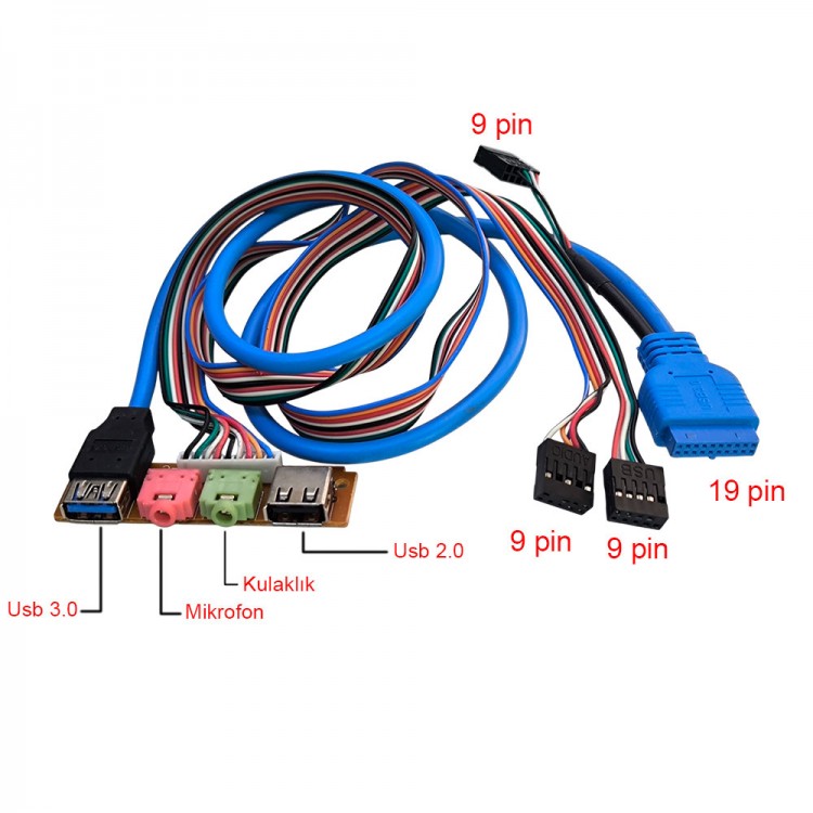 Pc Ön Panel için Usb 2.0 2.0 3.5mm Kulaklık Mikrofon Çevirici Kablo Pc Ön Panel için Usb 2.0 2.0 3.5mm Kulaklık Mikrofon Çevirici Kablo
