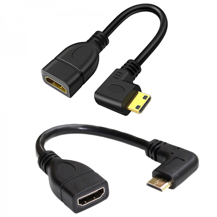 90 derece Ltipi micro - mini hdmi 2'li set mikro hdmı mini hdmı çevirici