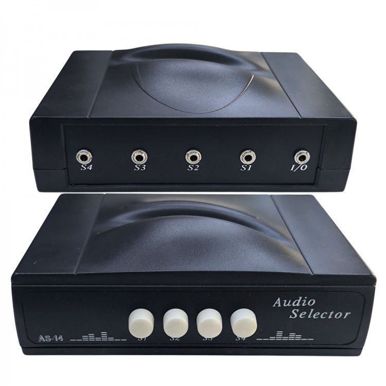 Audio selector 4 port audio ses switch manuel anahtarlı seçmeli adaptör