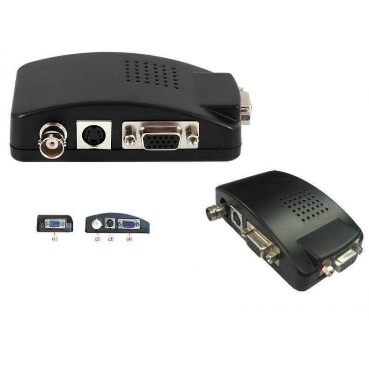 Bnc vga çevirici svideo vga çevirici s-video vga çevirici bnc vga dönüştürücü