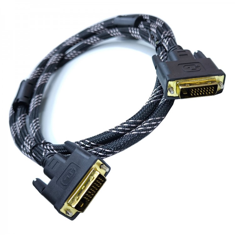 DVI 24+1 erkek erkek kablo DVI-D örgülü 24+1 kablo 1.5m DVI 24+1 erkek erkek kablo DVI-D örgülü 24+1 kablo 1.5m