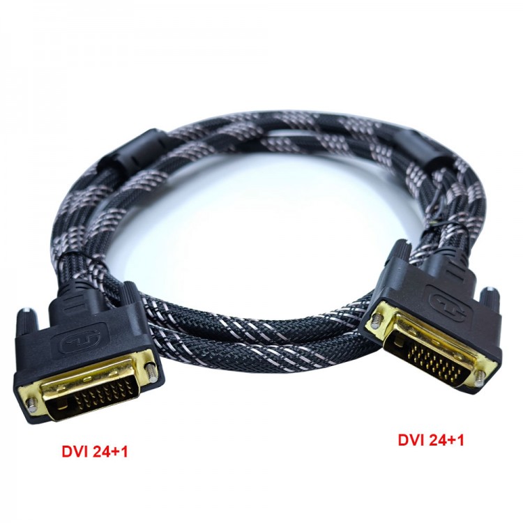 DVI 24+1 erkek erkek kablo DVI-D örgülü 24+1 kablo 1.5m