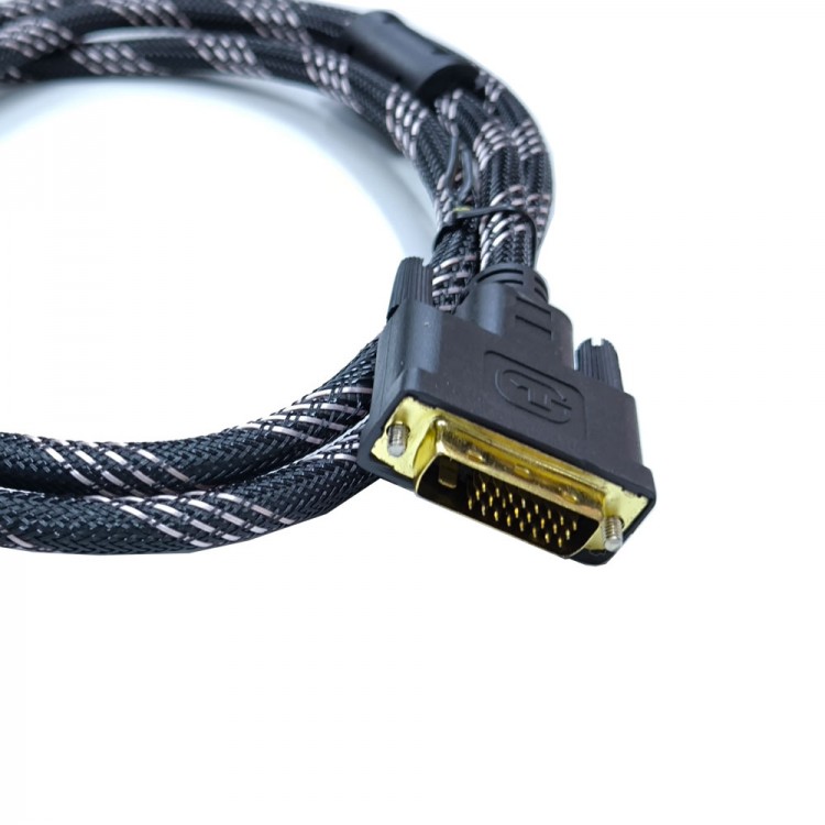 DVI 24+1 erkek erkek kablo DVI-D örgülü 24+1 kablo 1.5m