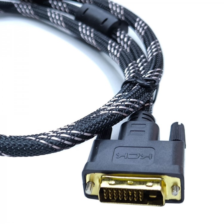 DVI 24+1 erkek erkek kablo DVI-D örgülü 24+1 kablo 1.5m